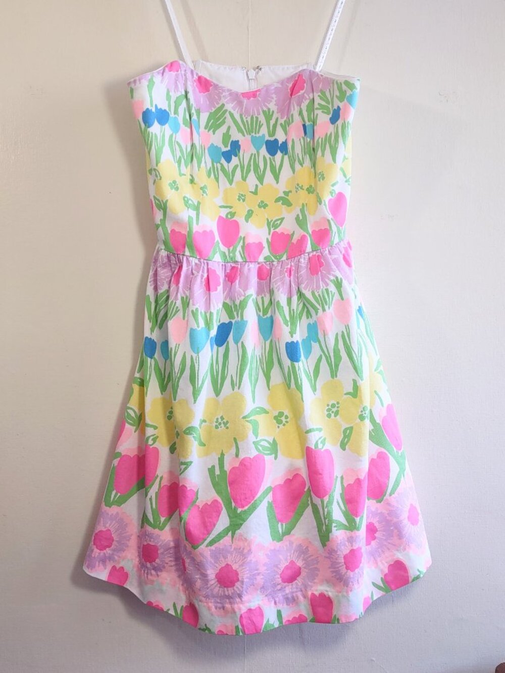 🌷 Lilly Pulitzer Payton Strapless Floral Dress Colorful Tulips Size 2 - Picture 6 of 14